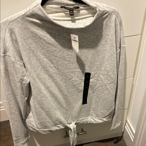 NWT Banana Republic Light Gray Tie-Front top